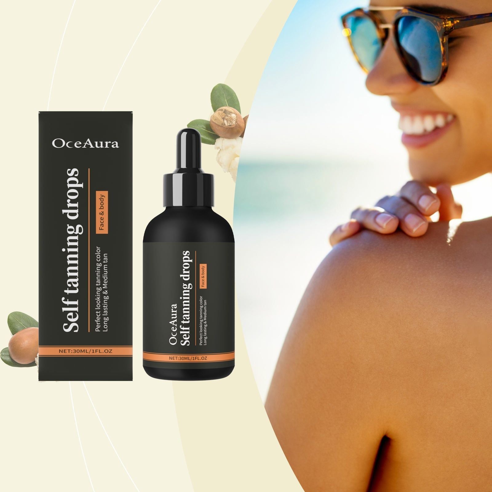 Darkening Essence, Promoting Blackening, Natural Bronze Glow, Summer Sun Tanning, Radiant Moisturizer ,30ml