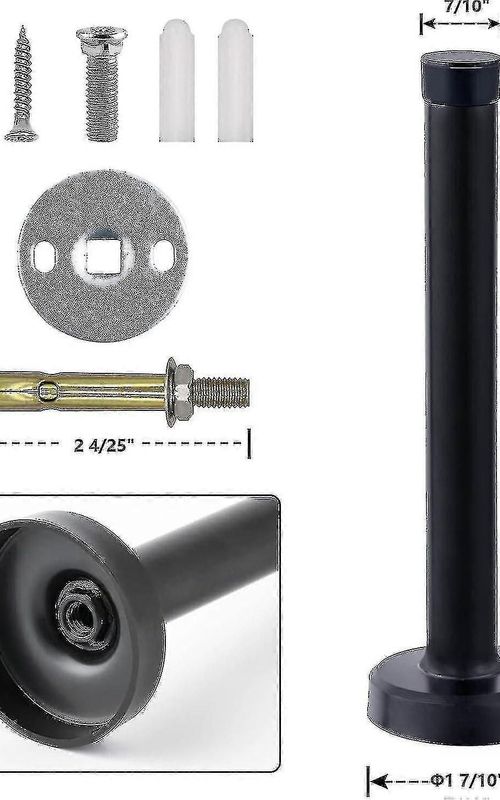 Brushed Stainless Steel Wall Mount Door Stopper With Soft Rubber Bumper