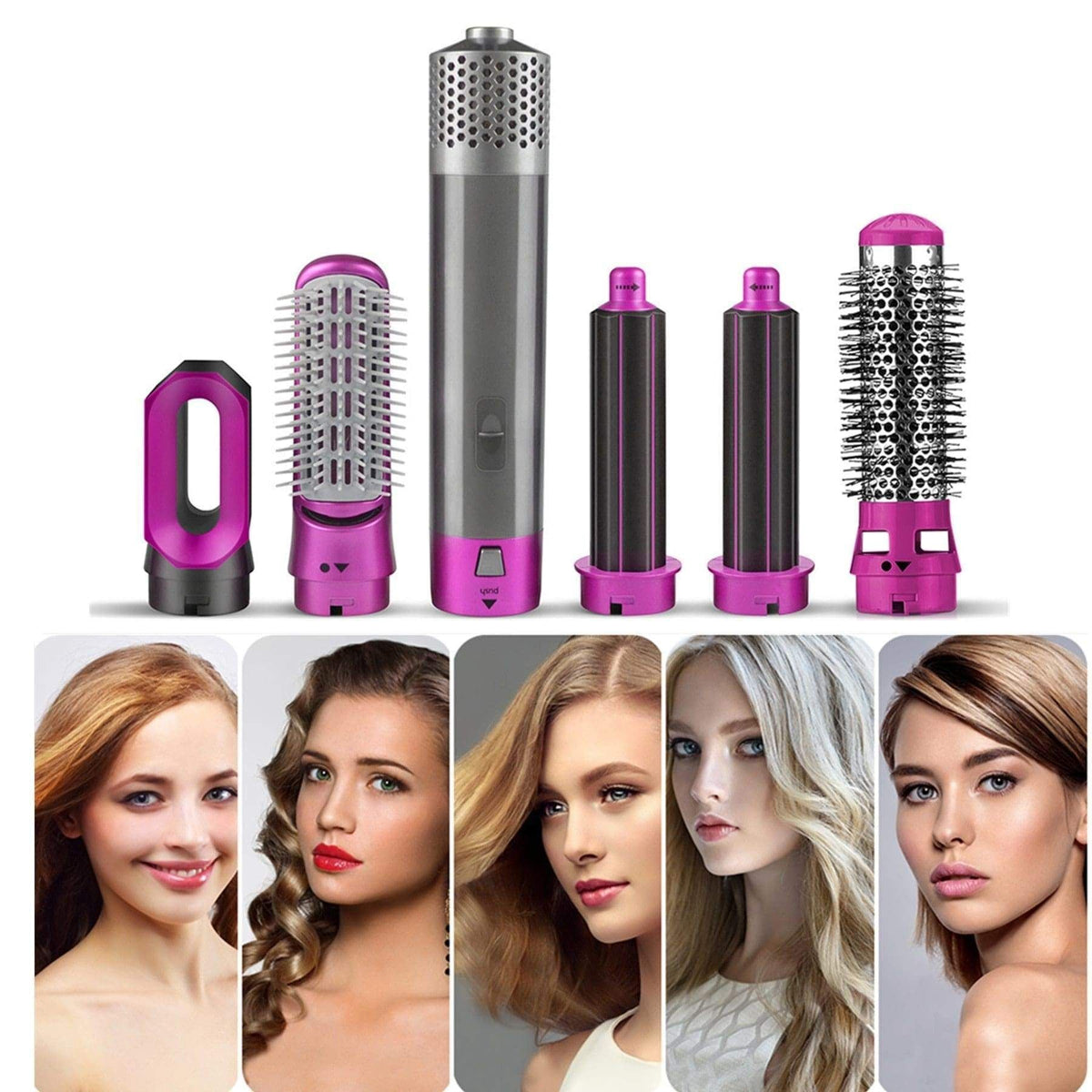 5 In 1 Electric Hair Dryer Automatic Hair Curler Hot Air Comb Hair Blower Brush Styling Tool