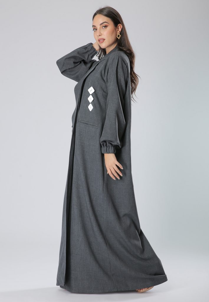 MOiSTREET Grey Coat Abaya Dress