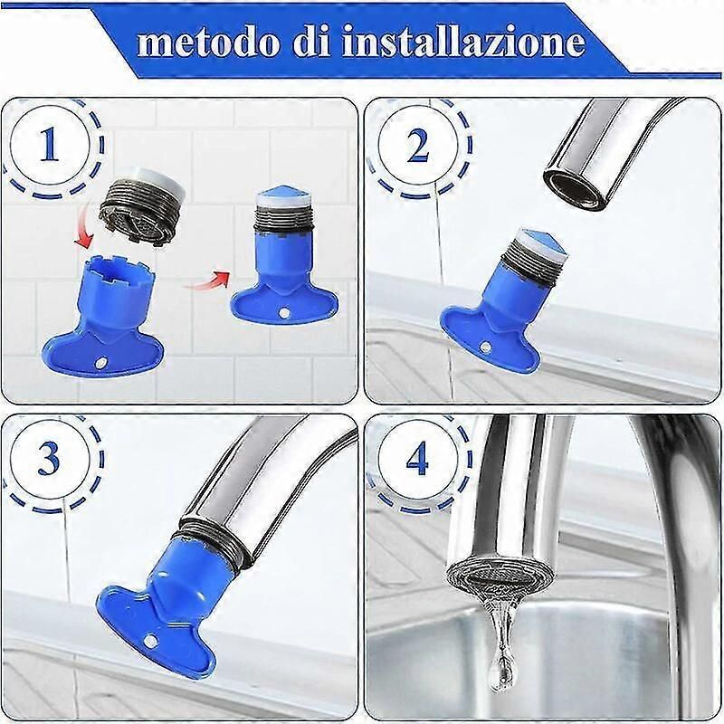 6pcs, M18.5 Aerator, Kitchen Bathroom Nozzle, Water Saving Plastic Sink Fcet Aerator With 2 Wrench, Blue