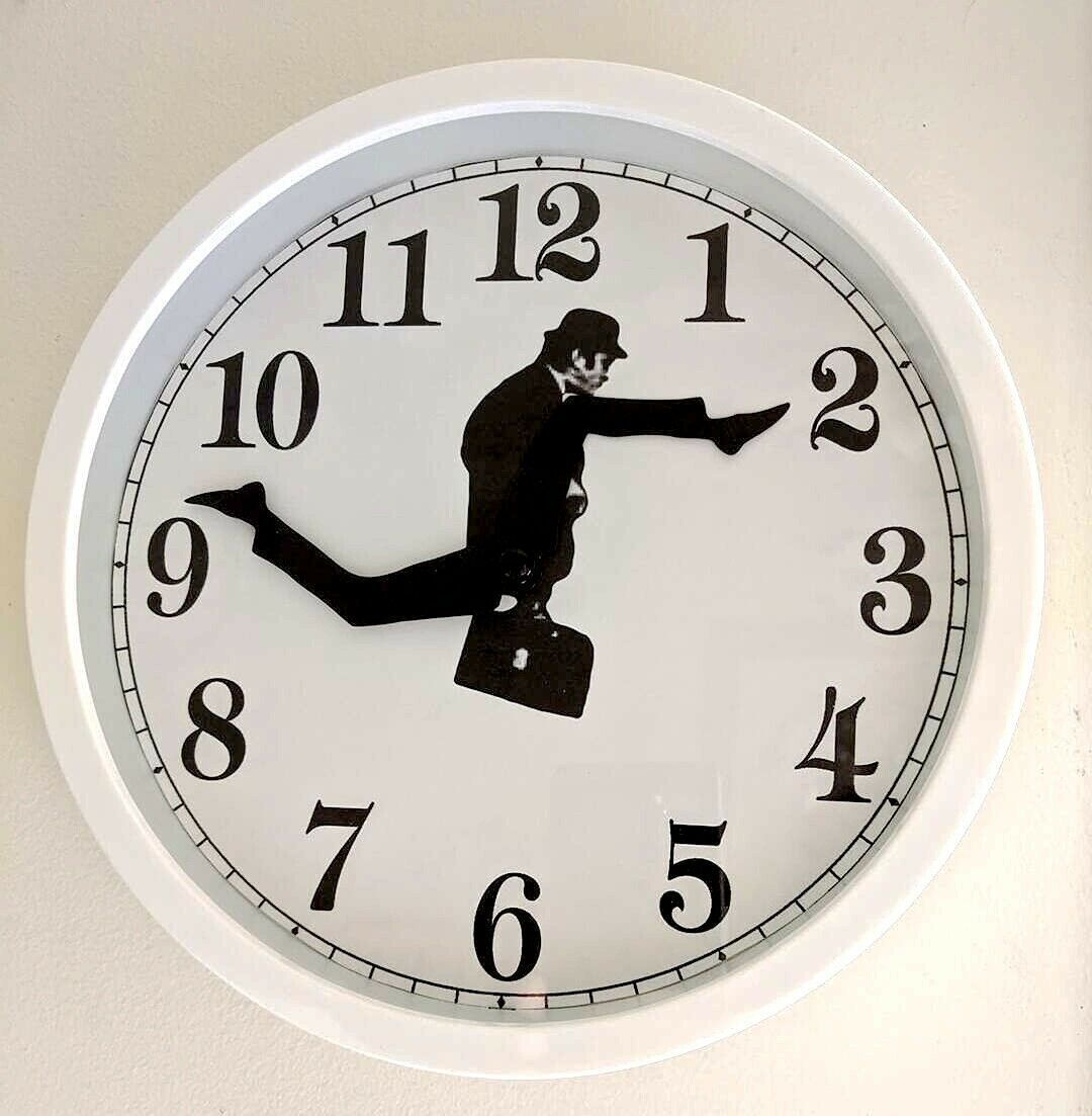 Ministry Of Silly Walks Clock Silent Sweep Seconds Round Clock Comedian Home Decor