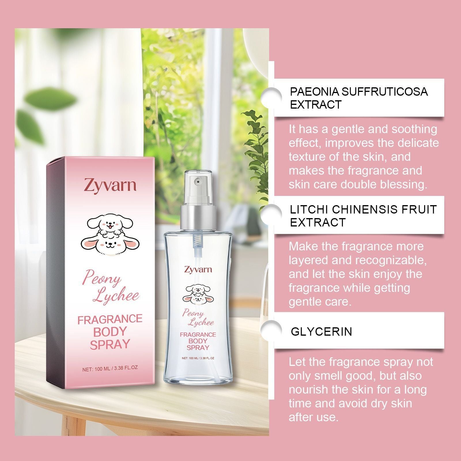 100ml Fragrance Body Mist with Fresh and Long Lasting