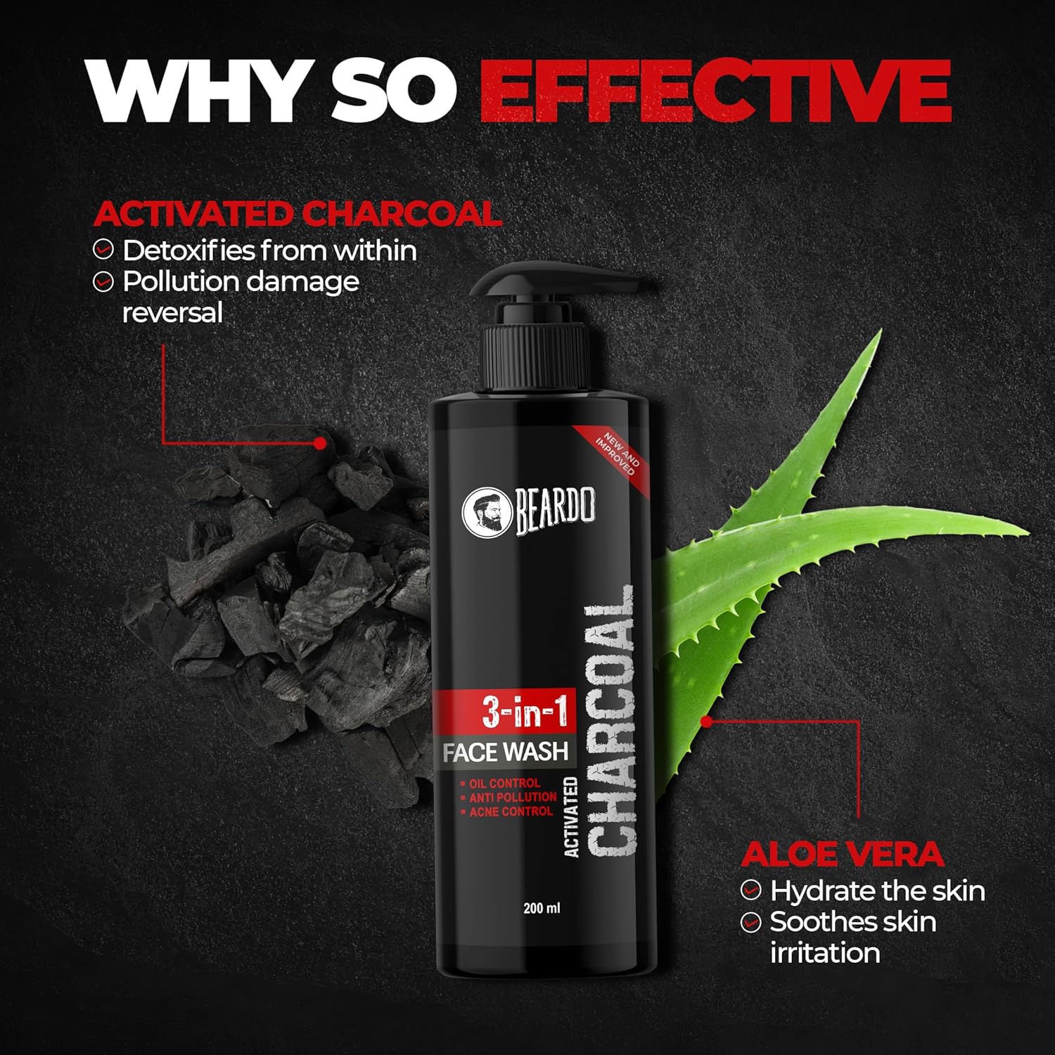 Beardo Activated Charcoal Face Wash 200ml