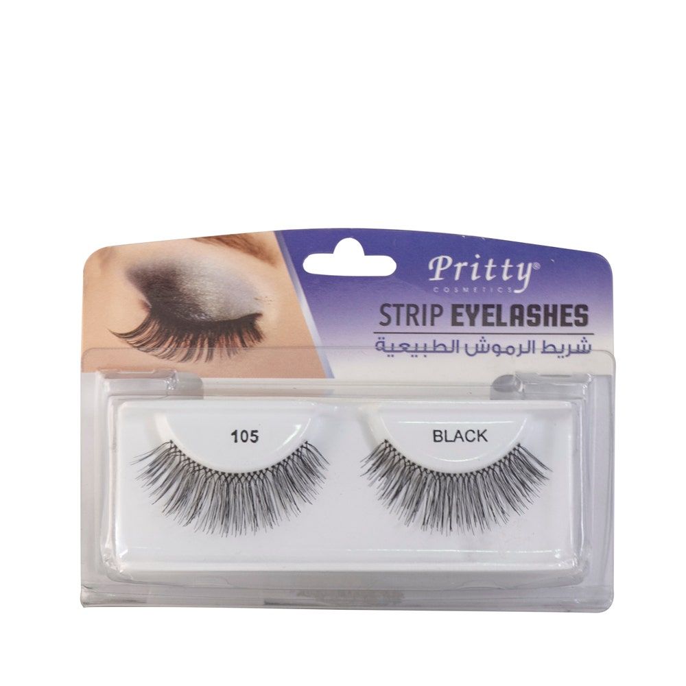 Pritty Eyelashes Strip, Black 105, 1pc