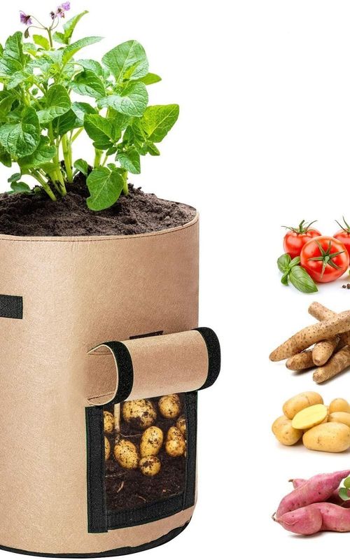 2 Pack Potato Growing Bags Photato Pot Vegetable Growing Container With Flap And Handles