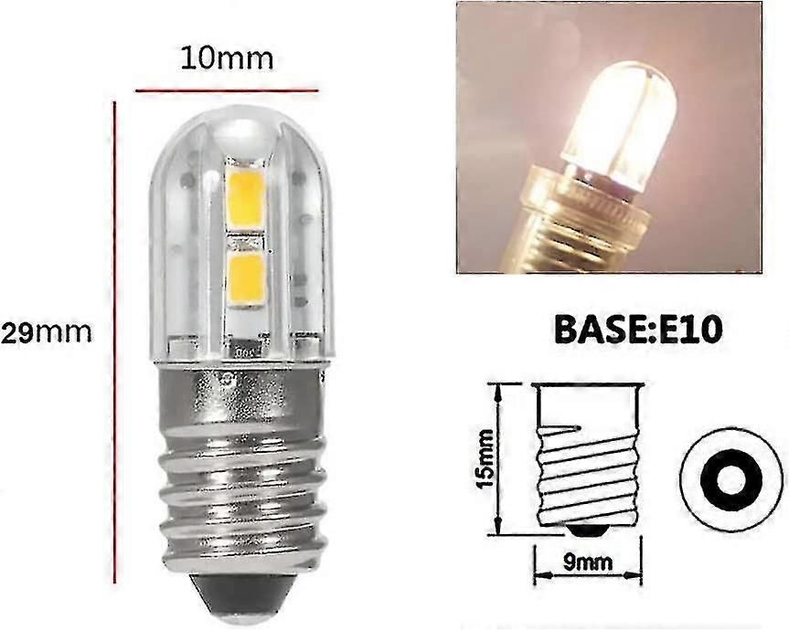 2 Pack 6V E10 LED Bulbs for Flashlights and Emergency Lights