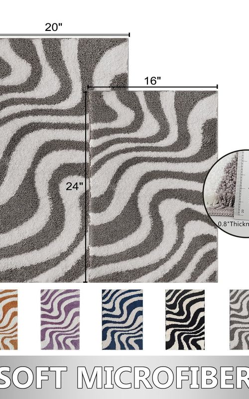 AIESY® Beautiful Microfiber Non Slip Bath Mat for Bathroom