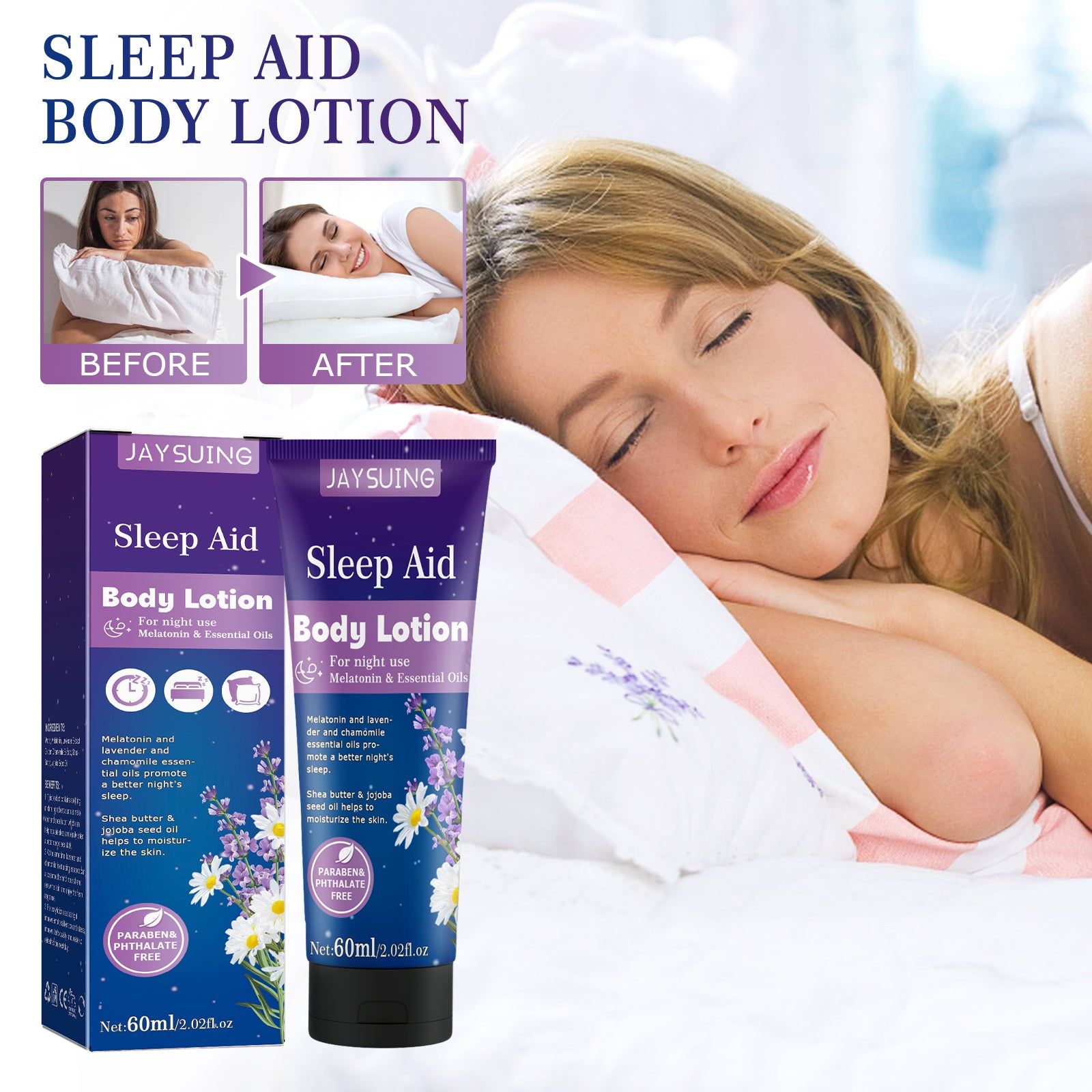 Body Lotion Moisturizes Skin Brightens Whitens Deep Nourishing Night Care ,60ml