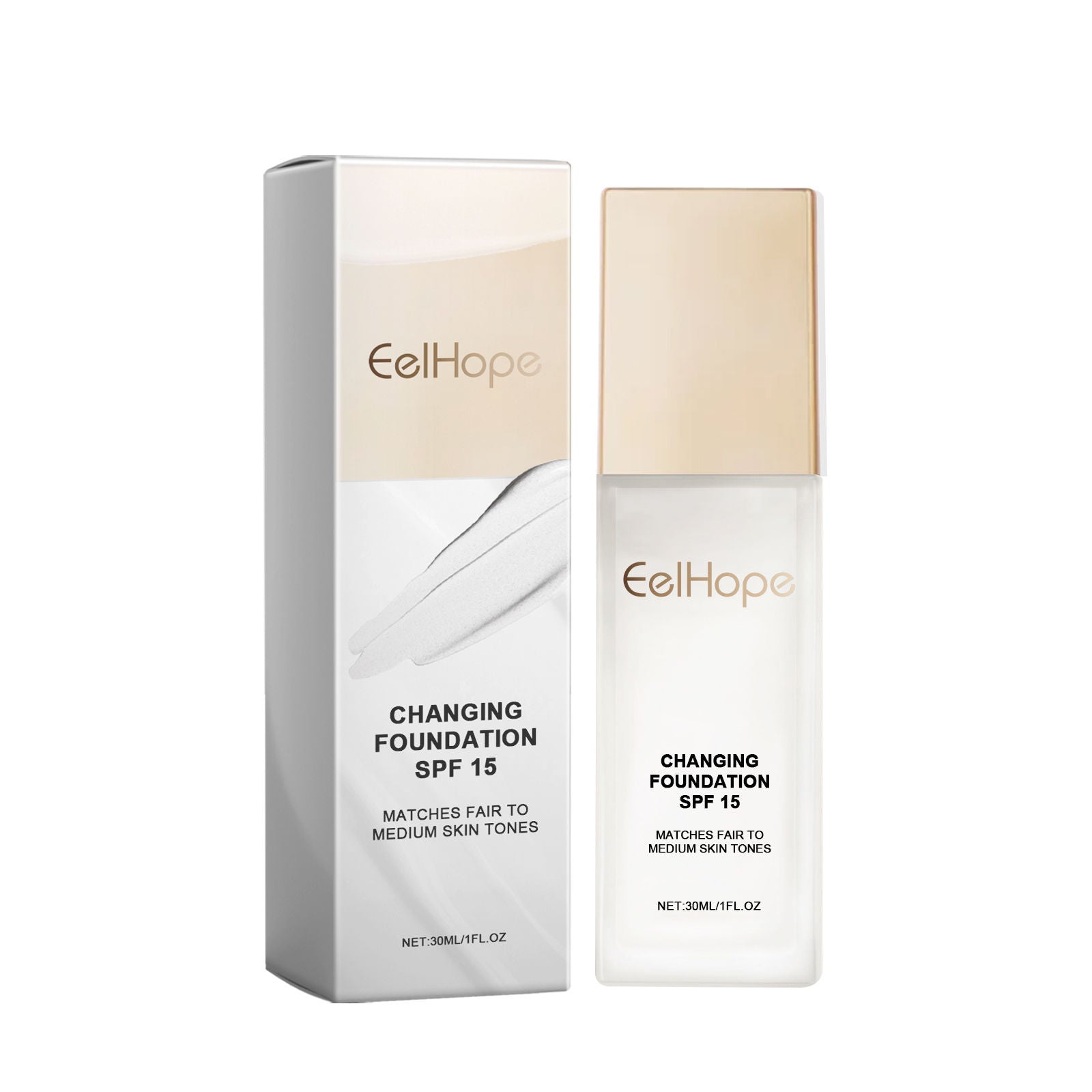 Changing Foundation, Concealer, Lighten Skin Tone, Natural Flawless Finish ,30ml
