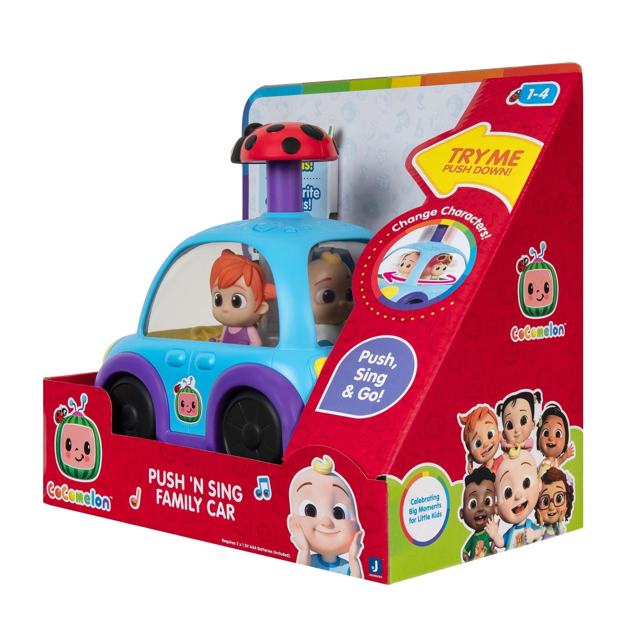 CoComelon Push 'N Sing Family Car – JJ, TomTom, YoYo & Bingo