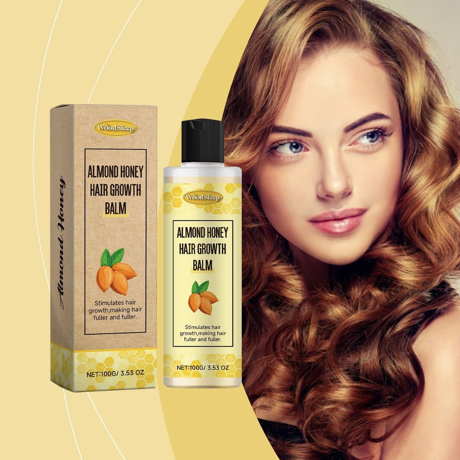 Almond Honey Hair Care Cream, Nourish and Care for Plump, Smooth, Healthy Hair ,100ml