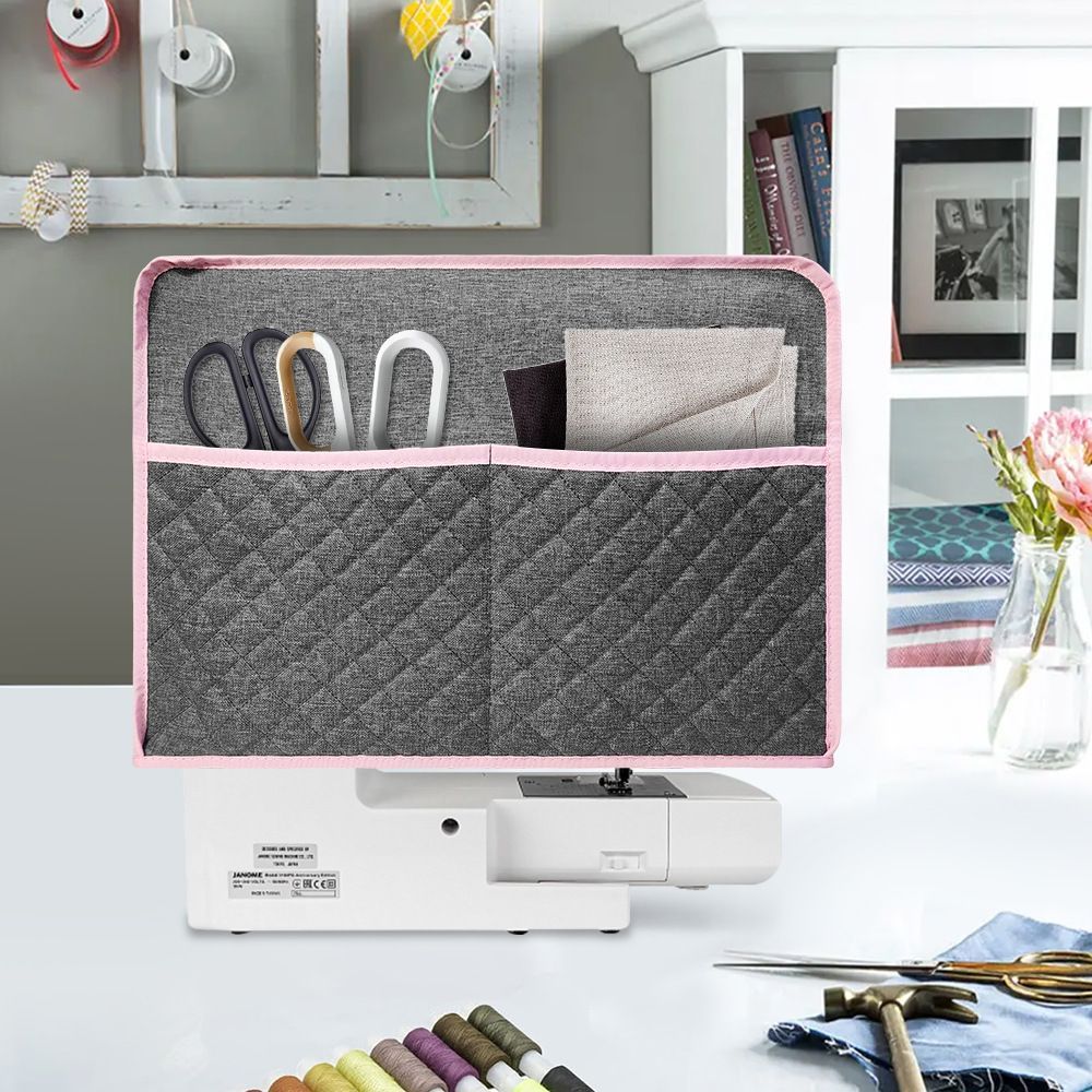 Sewing Machine Dust Cover with Storage Pockets Sewing Equipment Shell