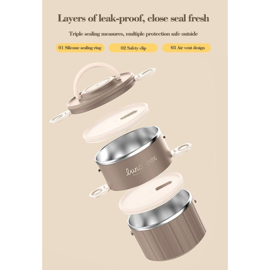 Twisoo Lunch Box Stainless Steel two levels, Mix Colors