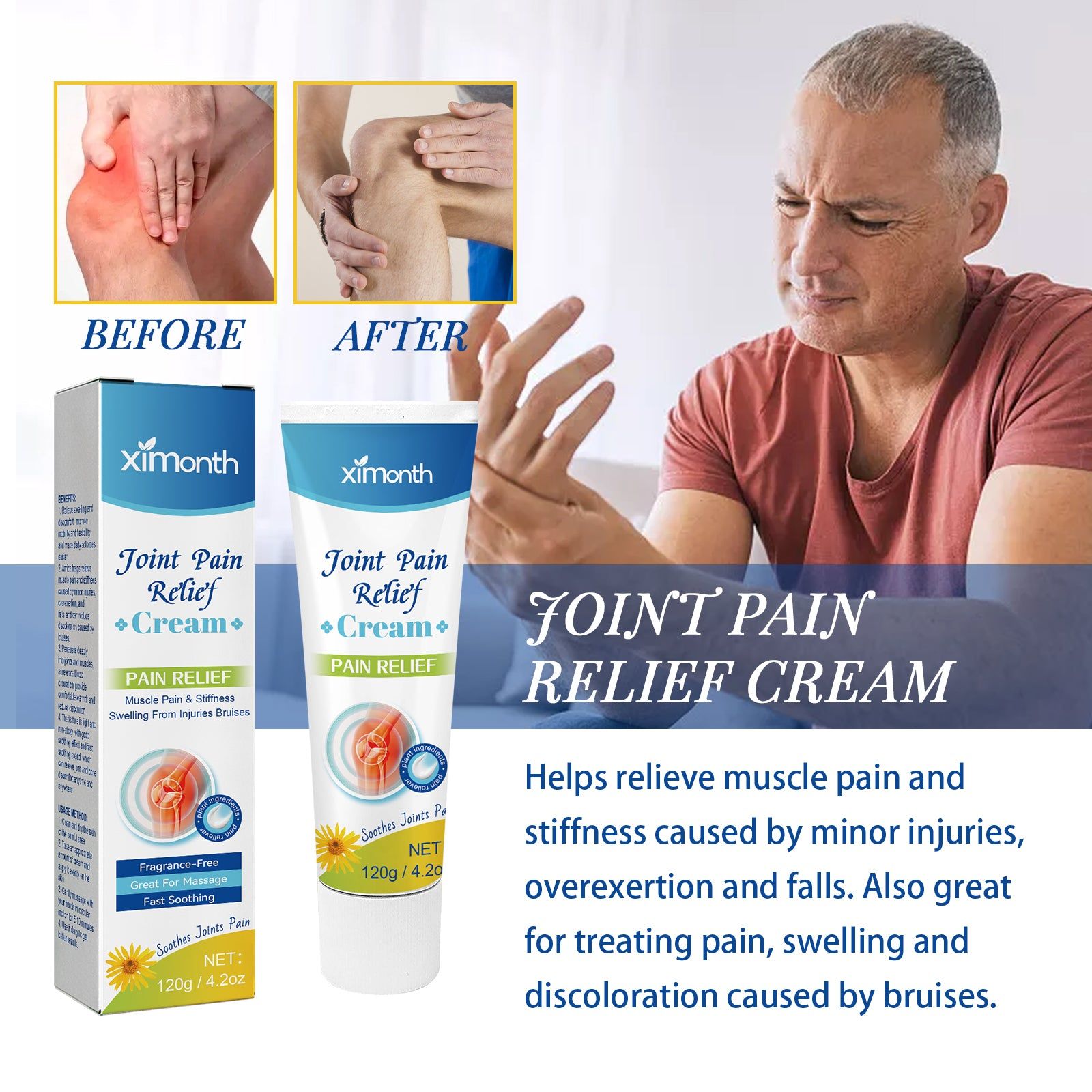 Relieve Muscle & Joint Pain Fast, Natural Joint Pain Cream for Soreness, Swelling, Flexibility ,120g