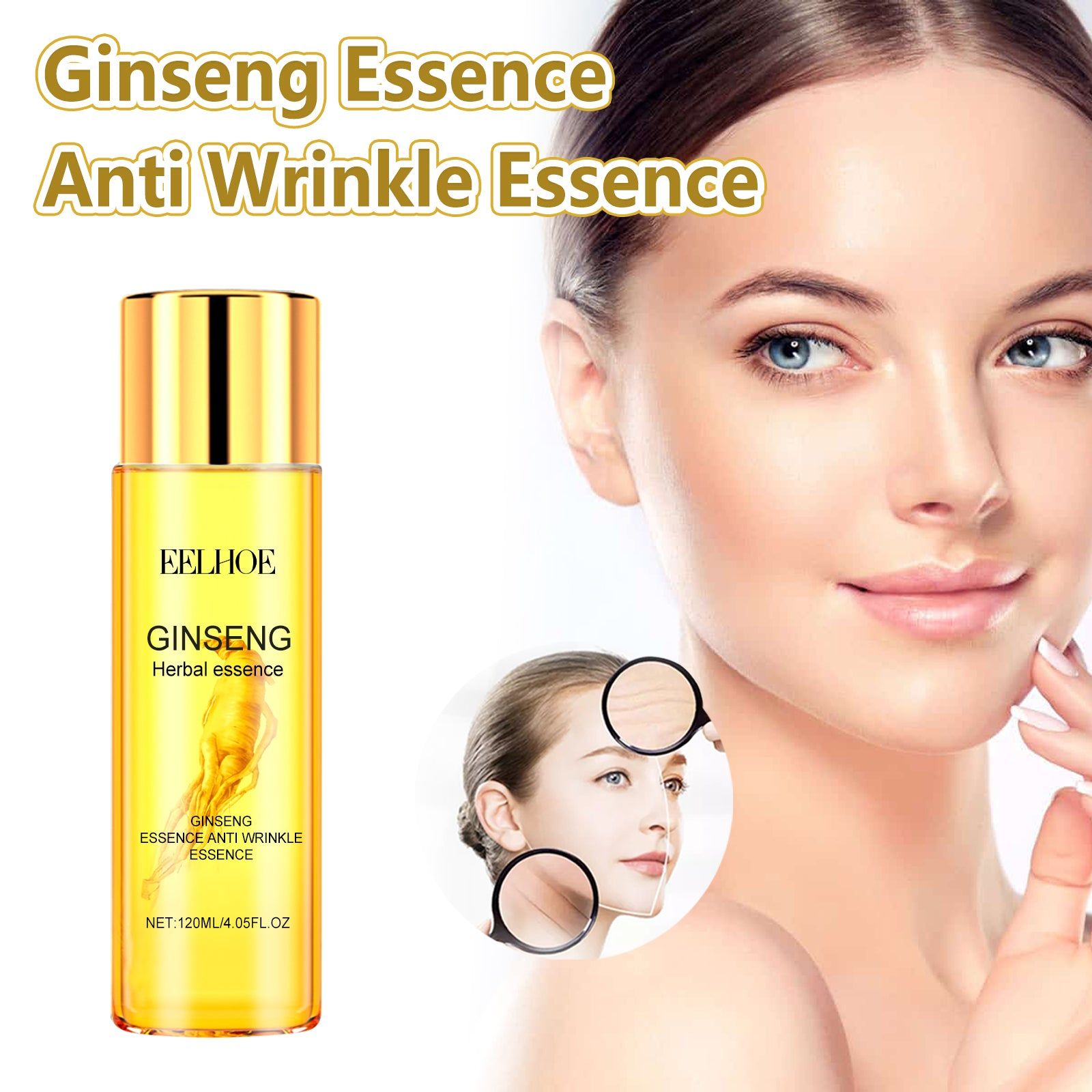 Ginseng Anti Wrinkle Serum, Firming & Youthful Skin, Collagen Boost, Anti Aging, Smooth & Elastic ,120ml