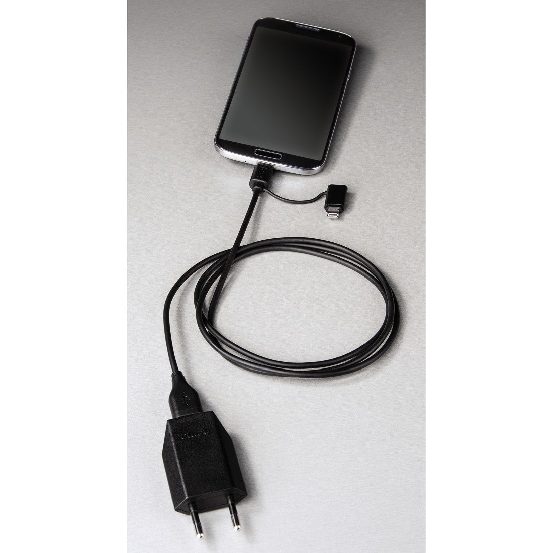 HAMA 54566 2in1 Micro USB Cable with Lightning Adapter, gold-plated, shield., 1.20 m