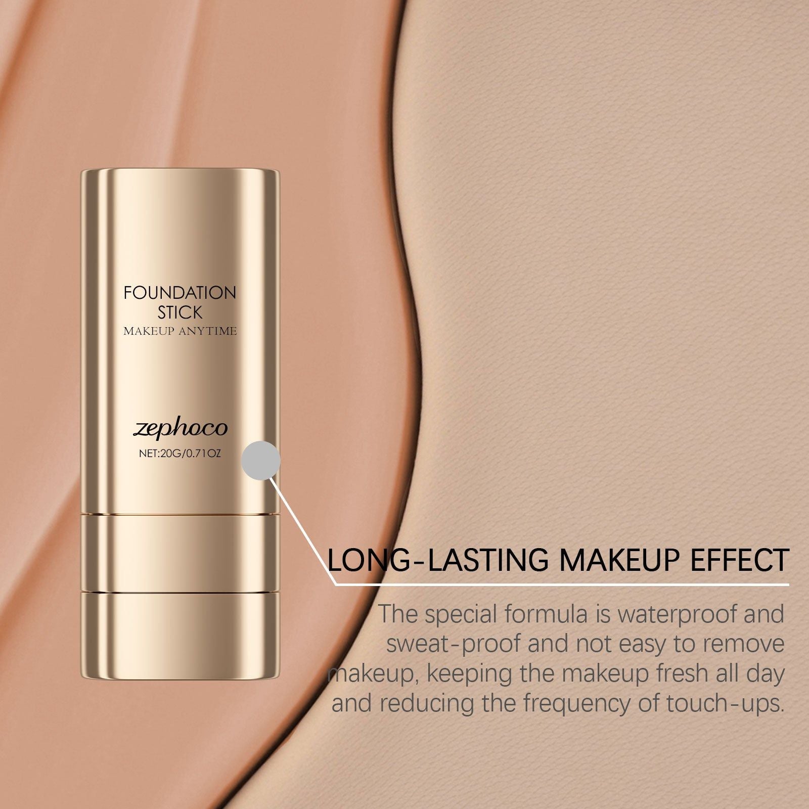 Dark Skin Foundation Stick, Hydrating, Natural, Concealing, Flawless Matte, Two-In-One, Easy Application ,20g