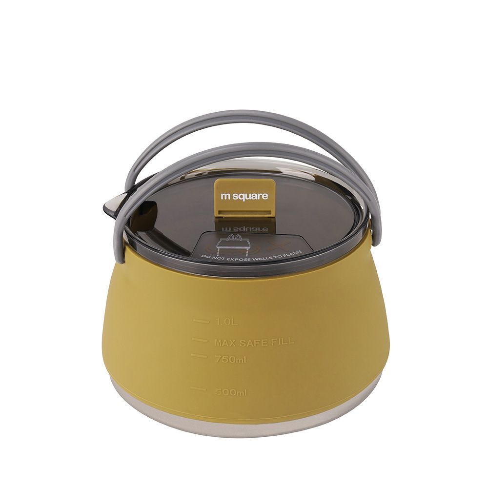 Collapsible Silicone Kettle Outdoor Camping Travel Electric Water Pot Tea Coffee Kettle 1L
