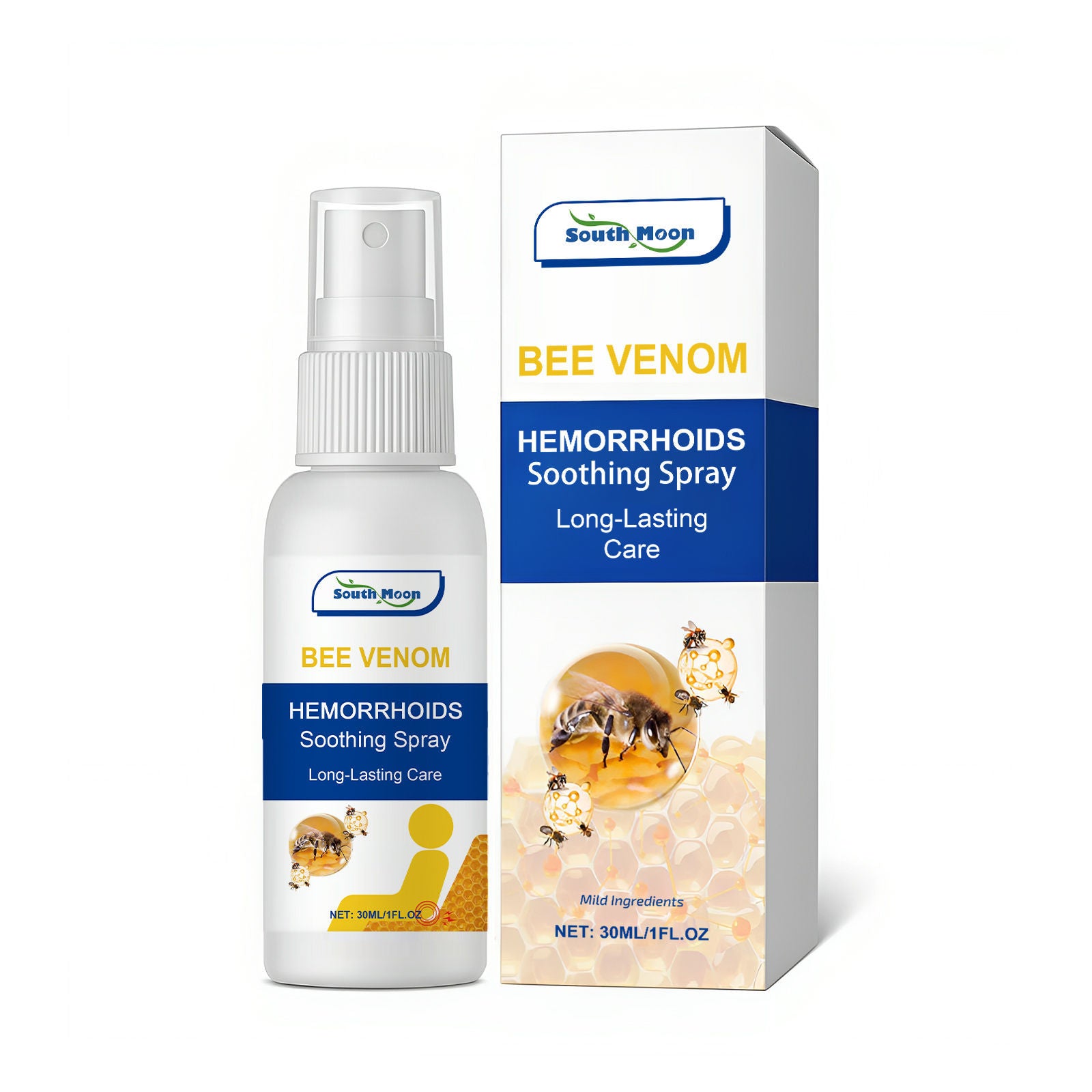 Bee Venom Body Care Spray, Gentle Hemorrhoid Relief, Soothes Irritated Skin ,30ml