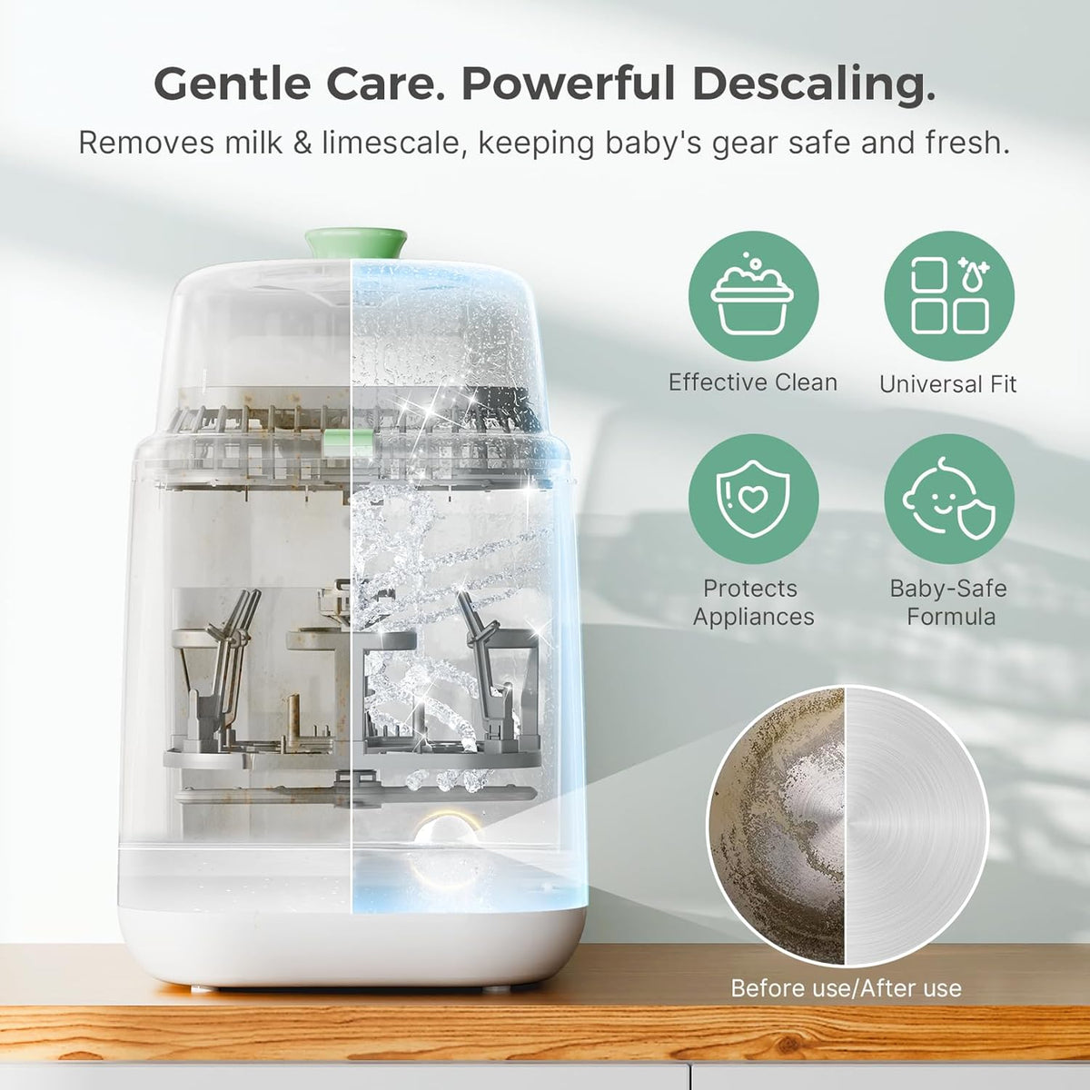 Momcozy Official Descaling Tablets, Compatible KleanPal Pro Baby Bottle Washer (30 Tablets)