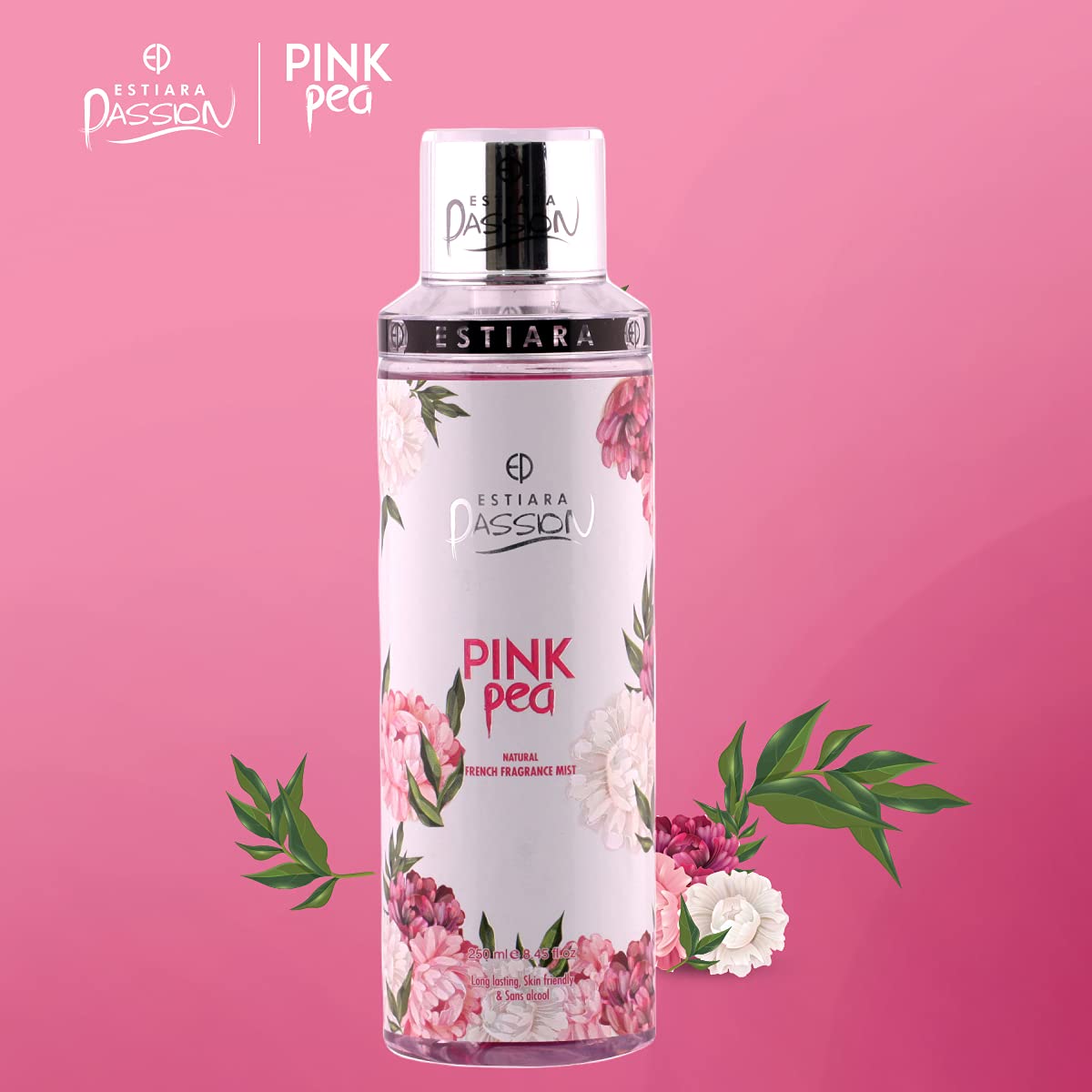 Estiara Passion Pink Pea Bath & Body 3 Piece Gift Set For Women (Body Lotion 350ml + Shower Gel 350ml + Fragrance Mist 250ml)