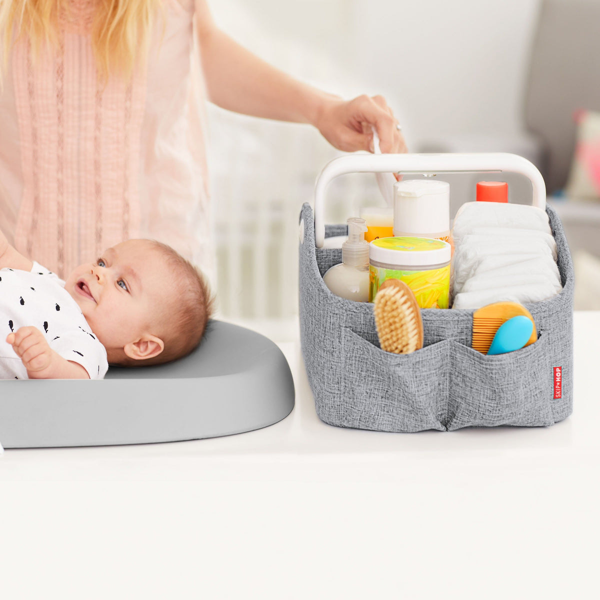 Skip Hop Light-Up Diaper Caddy - Grey