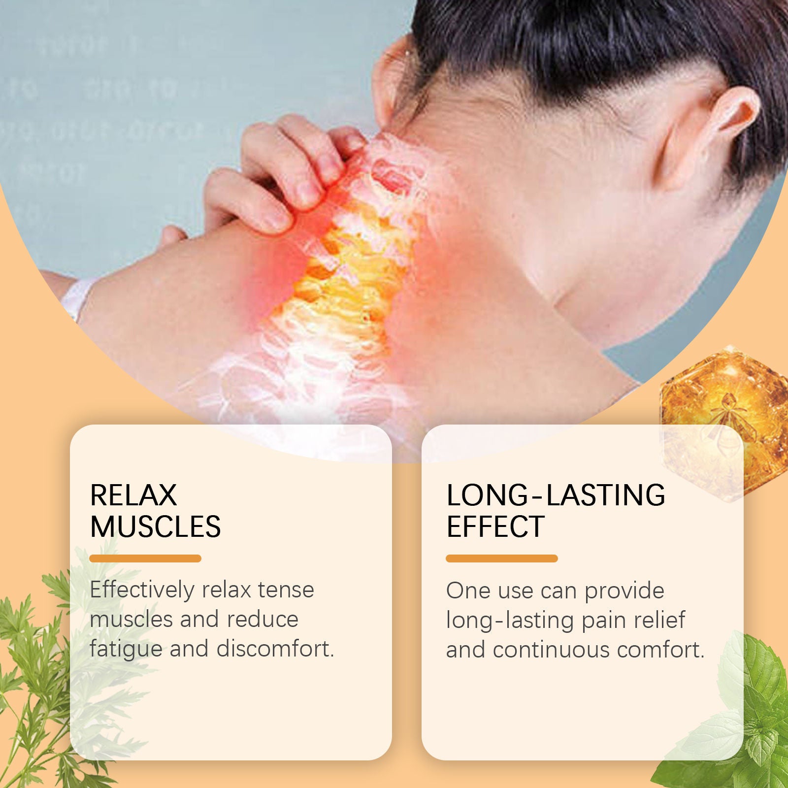 Relieve Neck Shoulder Pain with Body Care Patch, Fast-Acting Muscle Relaxer, Natural Pain Relief ,12pipcses