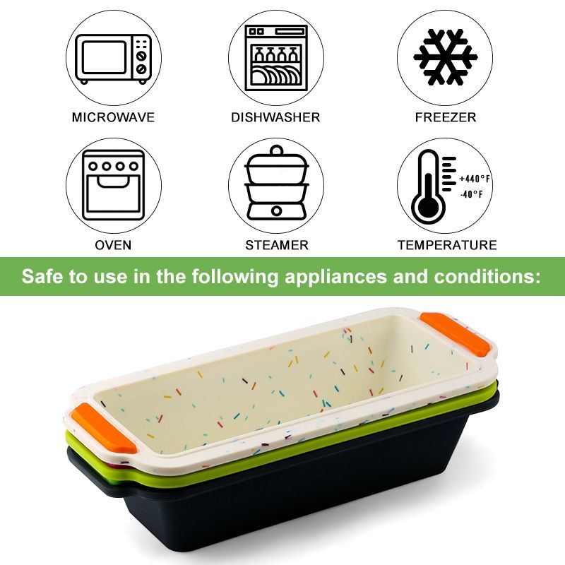 Bread Mold Non Stick Silicone Toast Pan Baking Tray Loaf Bakeware Square Bread Cake Box