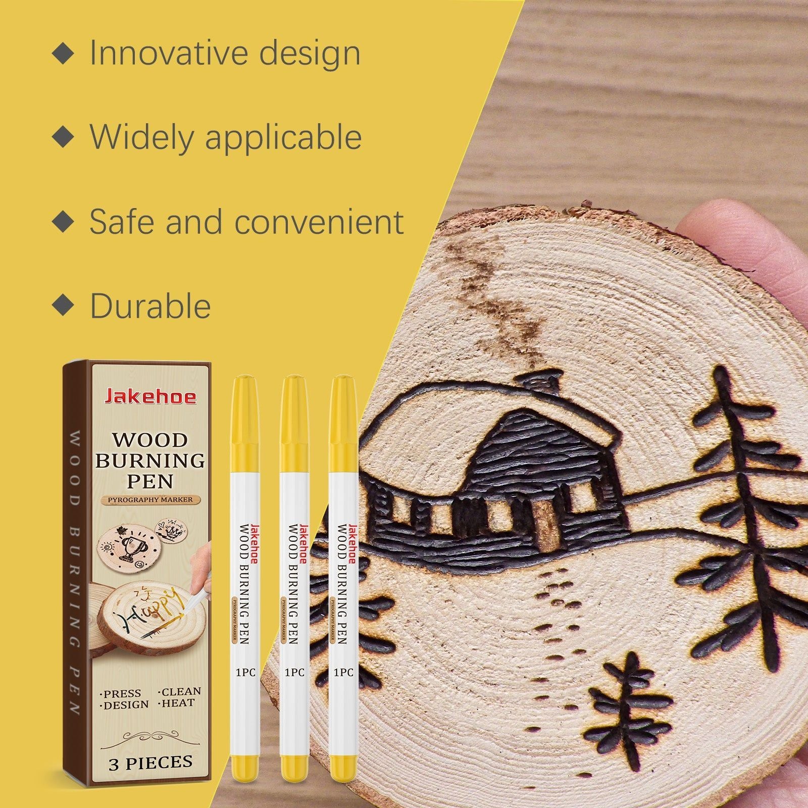 Premium Pyrograph Marker Pen for Woodworking, Art, and DIY Creative Projects ,3 pieces