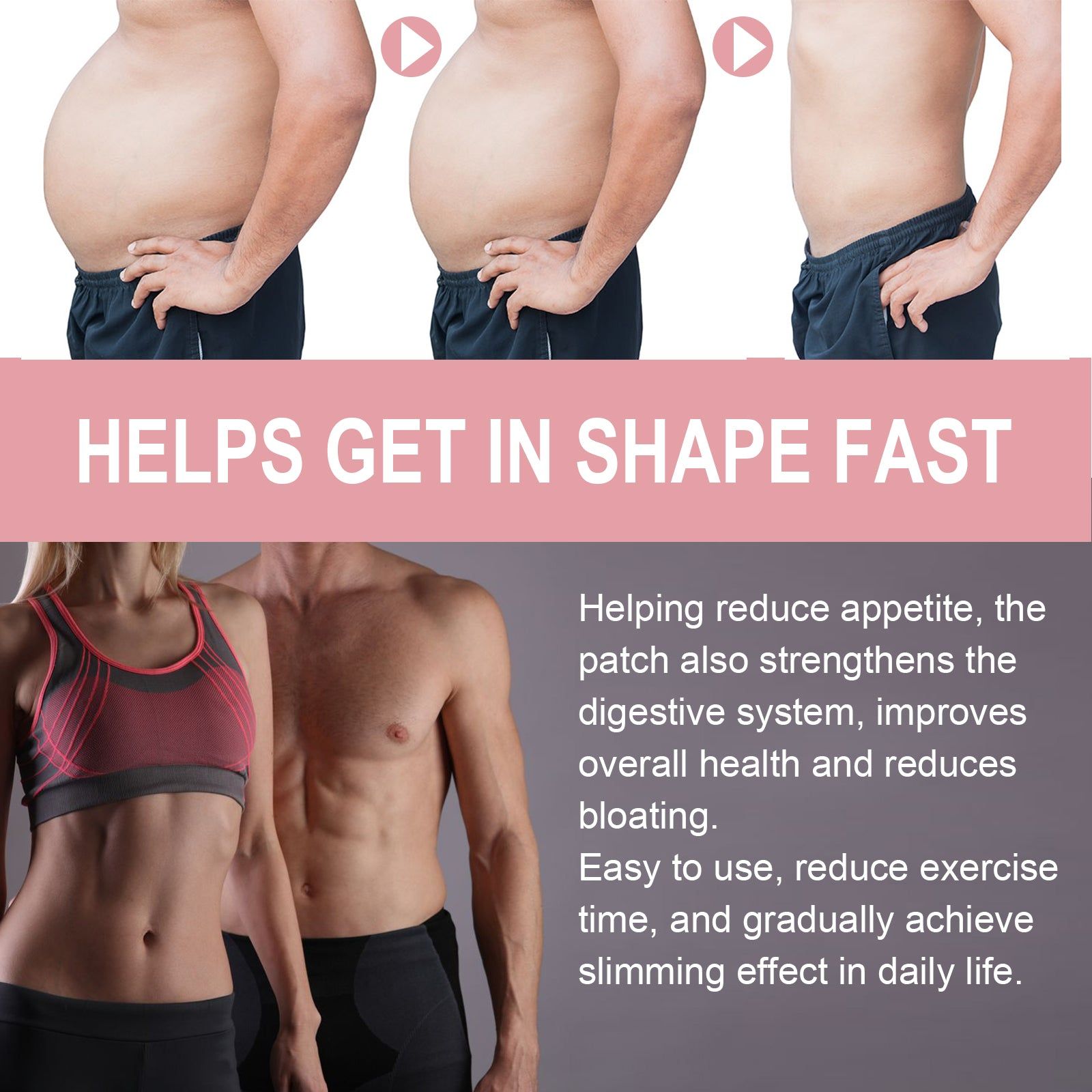 Compact Body Slimming Patch, Get Into Shape Fast, Burn Fat, Reduce Appetite ,10pcs