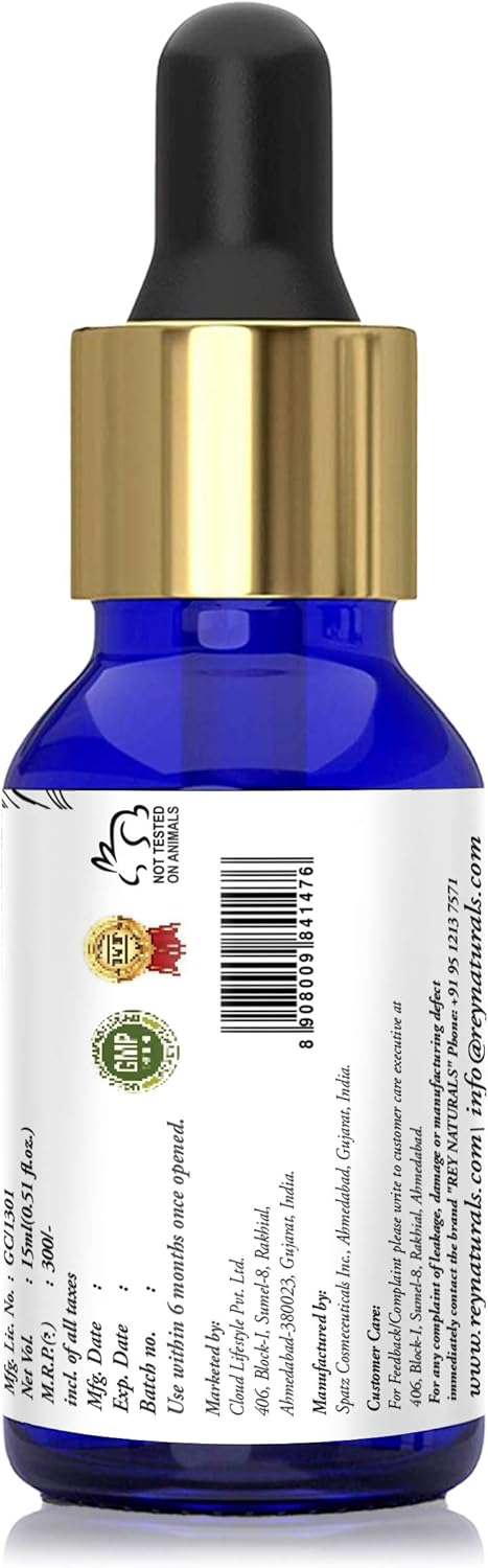 Rey Naturals Rosemary essential oil for hair growth, Skin and Aroma  15 ml