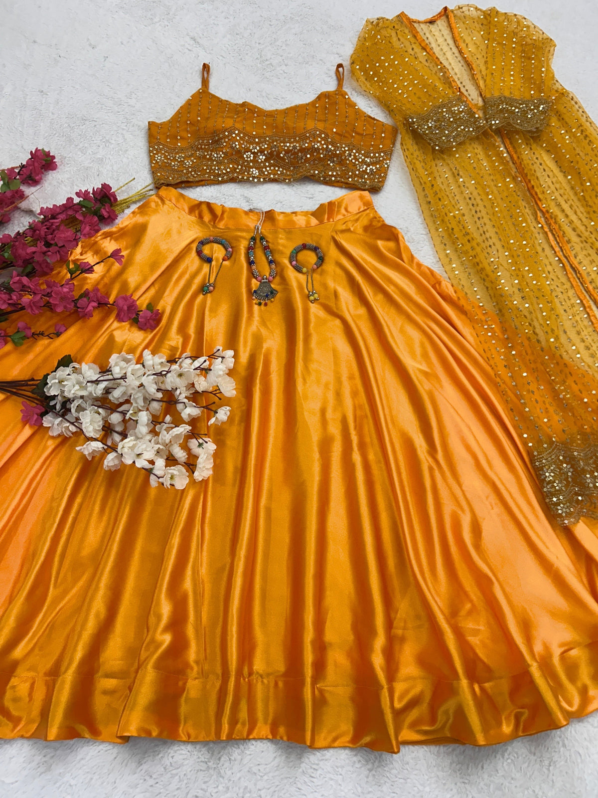 Fab Zone Designer Party Wear Look Suit Set With Embroidery Sequence Work