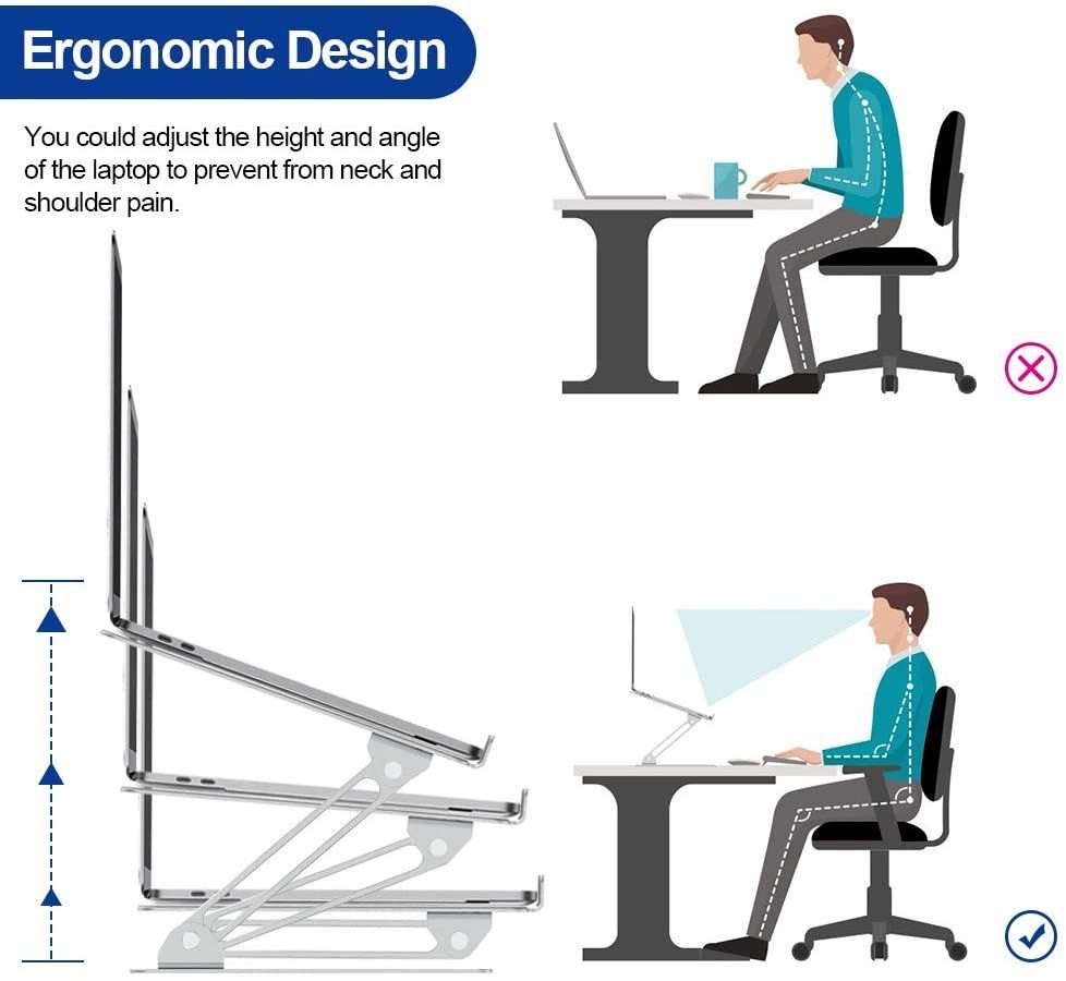 Laptop Stand Foldable Aluminum Laptop Holder Riser For MacBook Notebook Computer Tablet