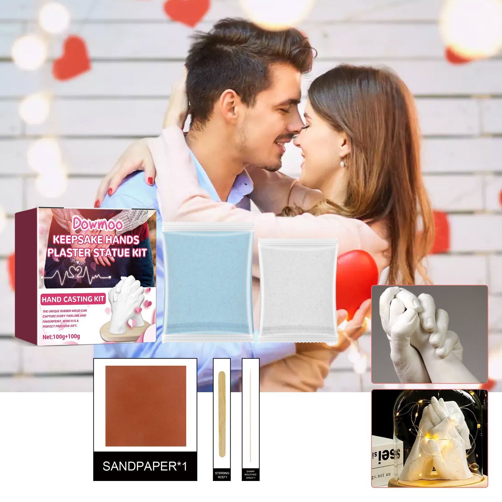 Create Lasting Memories with Hand Film Plaster Kit, DIY 3D Hand Casting, Perfect Gift ,1set