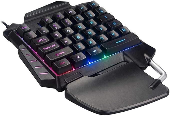 One Hand Gaming Keyboard Mini Mechanical RGB Backlit Keyboard Game Controller