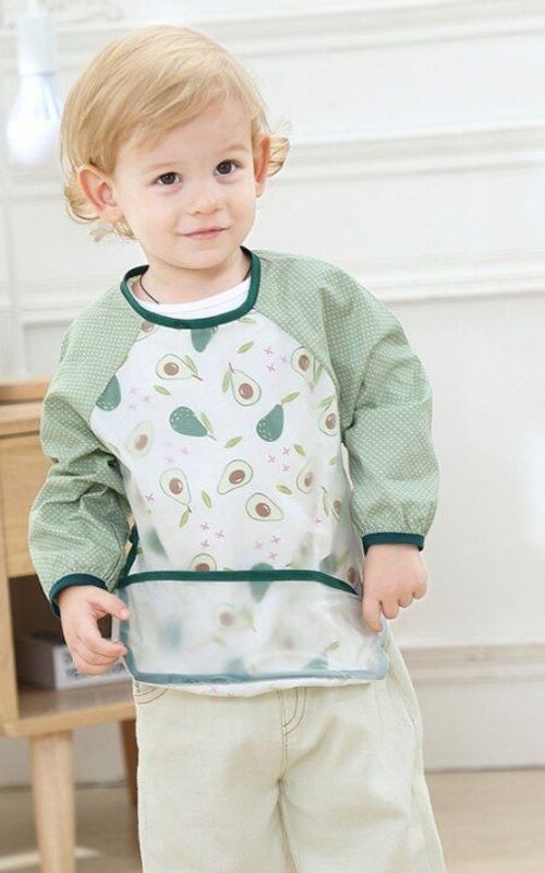 Baby Apron Waterproof Long Sleeve Bib Feeding Smock Bib Coverall Kid Eating Dirty Clothes