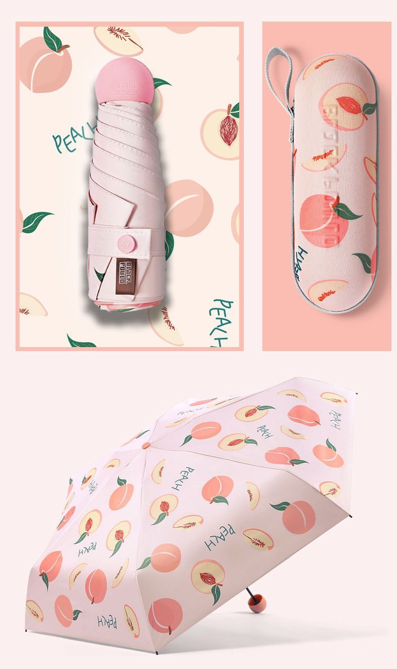 Fruit Mini Umbrella Portable UV Protection Umbrella Windproof Capsule Umbrella