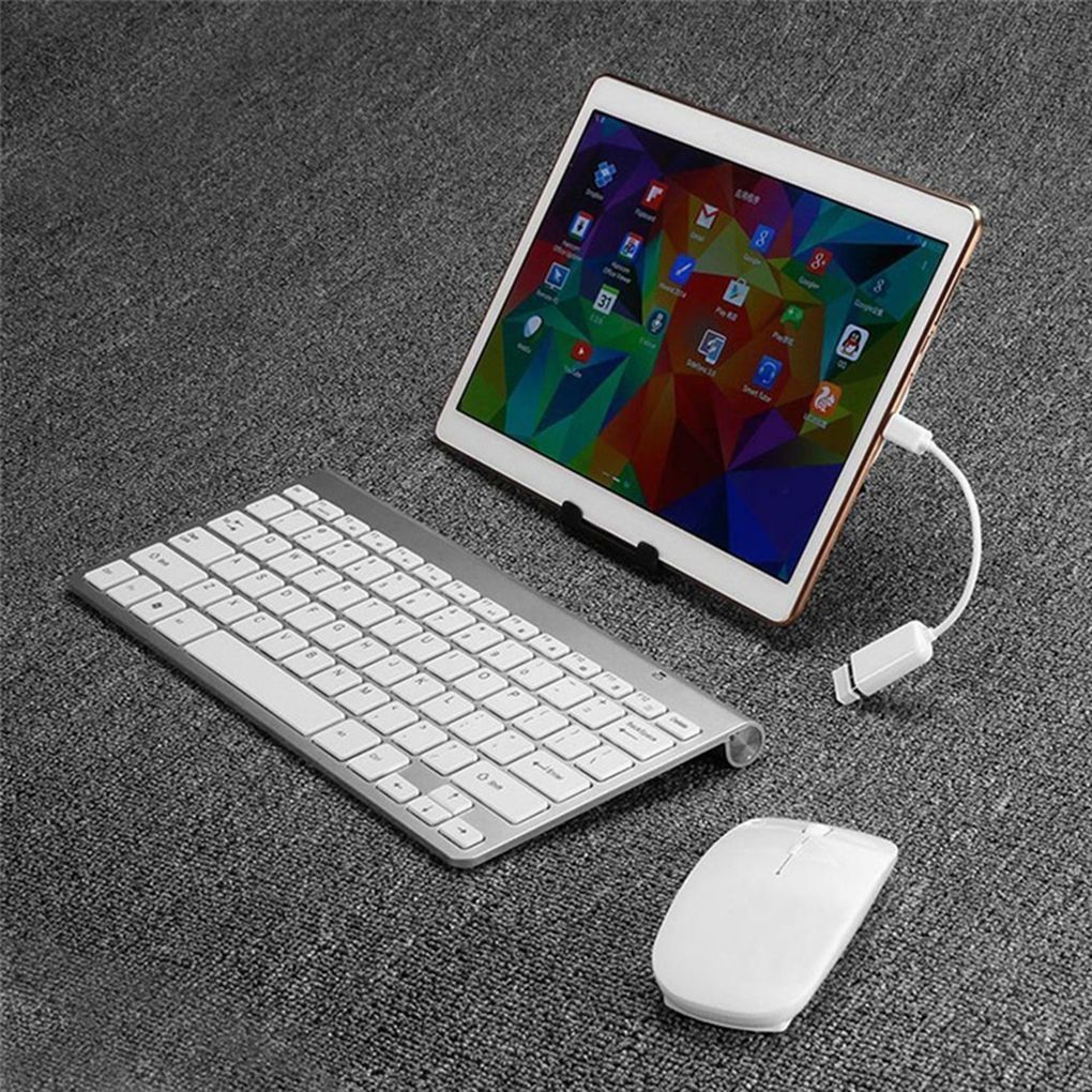 Mini Wireless Keyboard And Mouse Set Mute Key Caps Multimedia Keyboard For PC Lapto