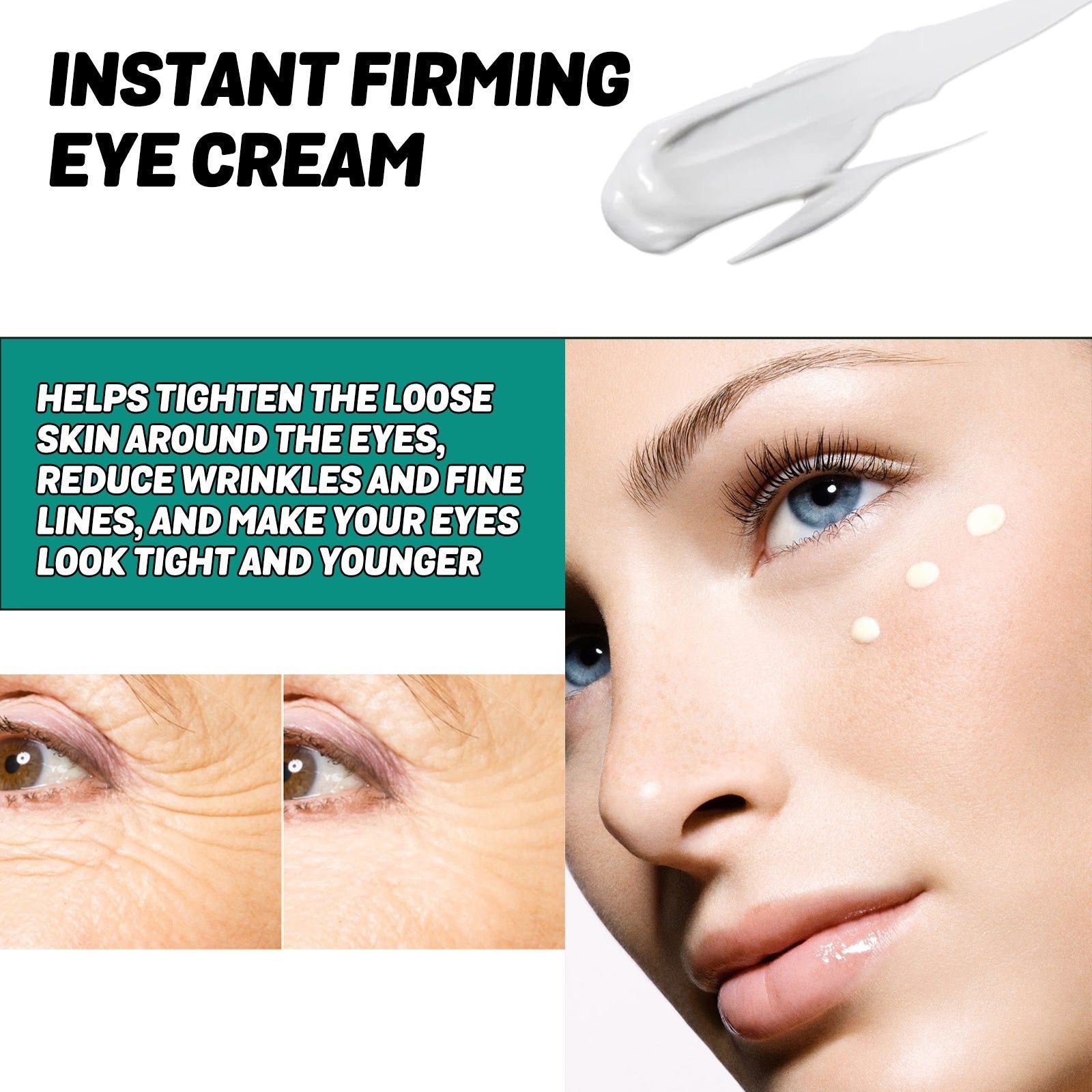 Instant Firming Eye Cream for Tightening Skin, Reducing Wrinkles, Dark Circles ,20g