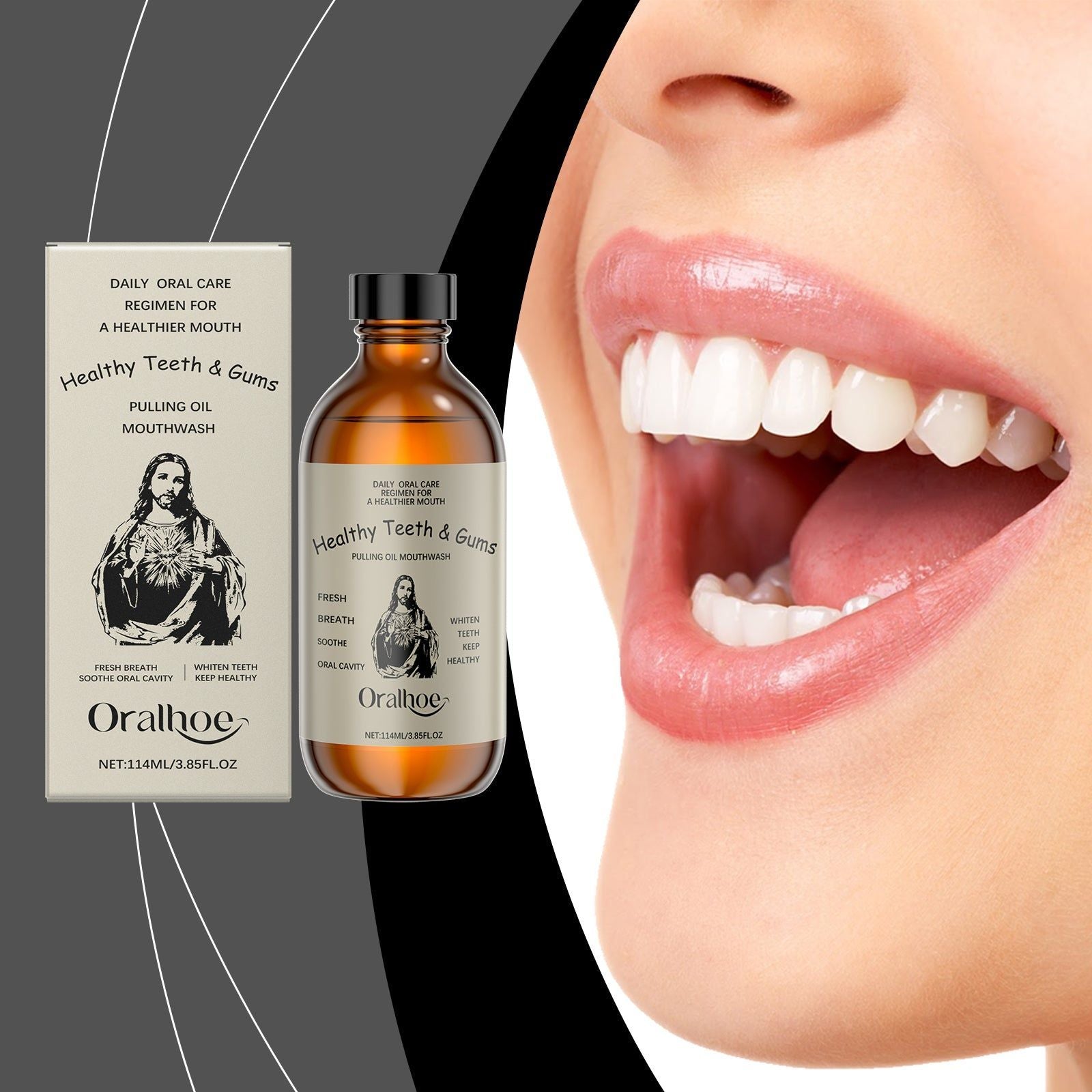 Coconut Mouthwash for Fresh Breath, Whitening, Deodorizing, Oral Hygiene ,114ml