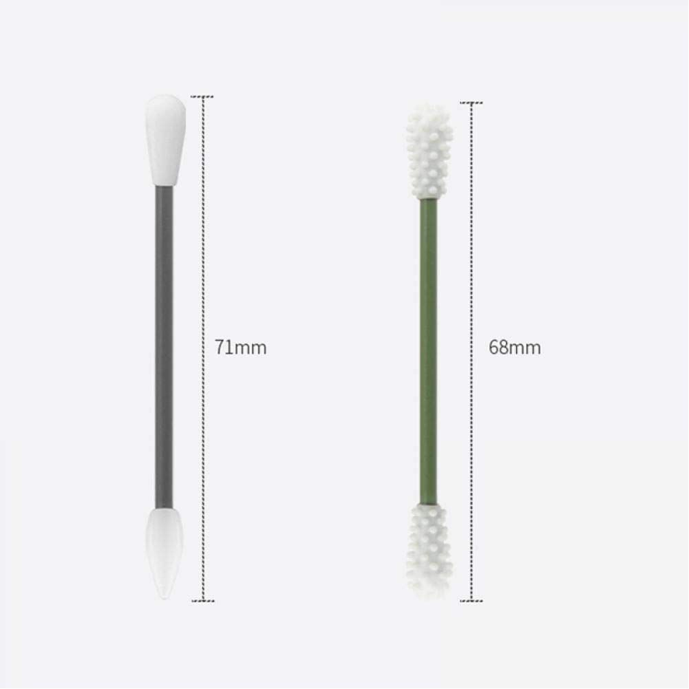 4pcs/Box Reusable Cotton Swab Ear Cleaning Cosmetic Silicone Buds Swabs Sticks With Makeup Mirror