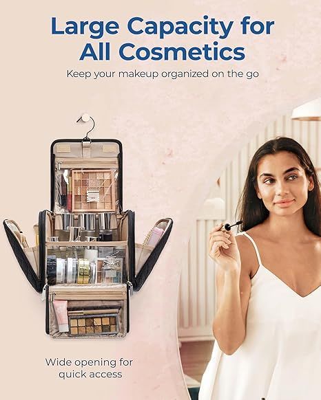 Makeup Bag Large Capacity Portable Organizer Travel Case for Toiletries Cosmetics