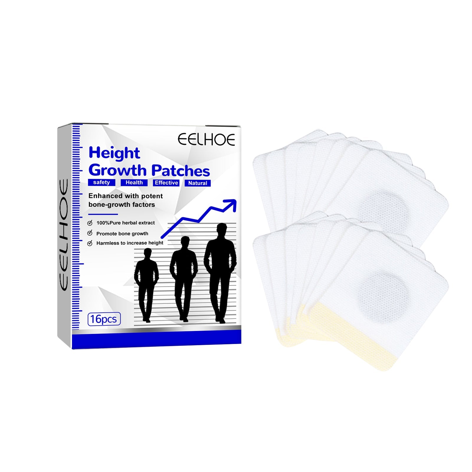 Boost Height Naturally with Acupoint Stimulation Foot Patches, Promote Bone Growth, Easy to Use ,16pcs