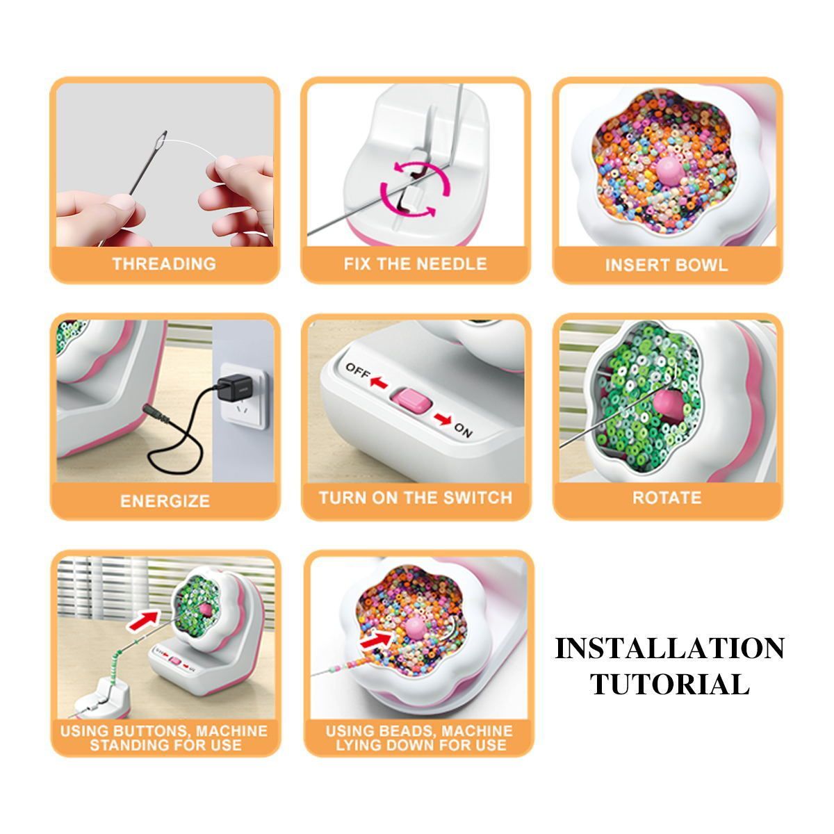 Clay Bead Spinner Electric Bead Spinner DIY Bracelet Maker For Jewelry Making