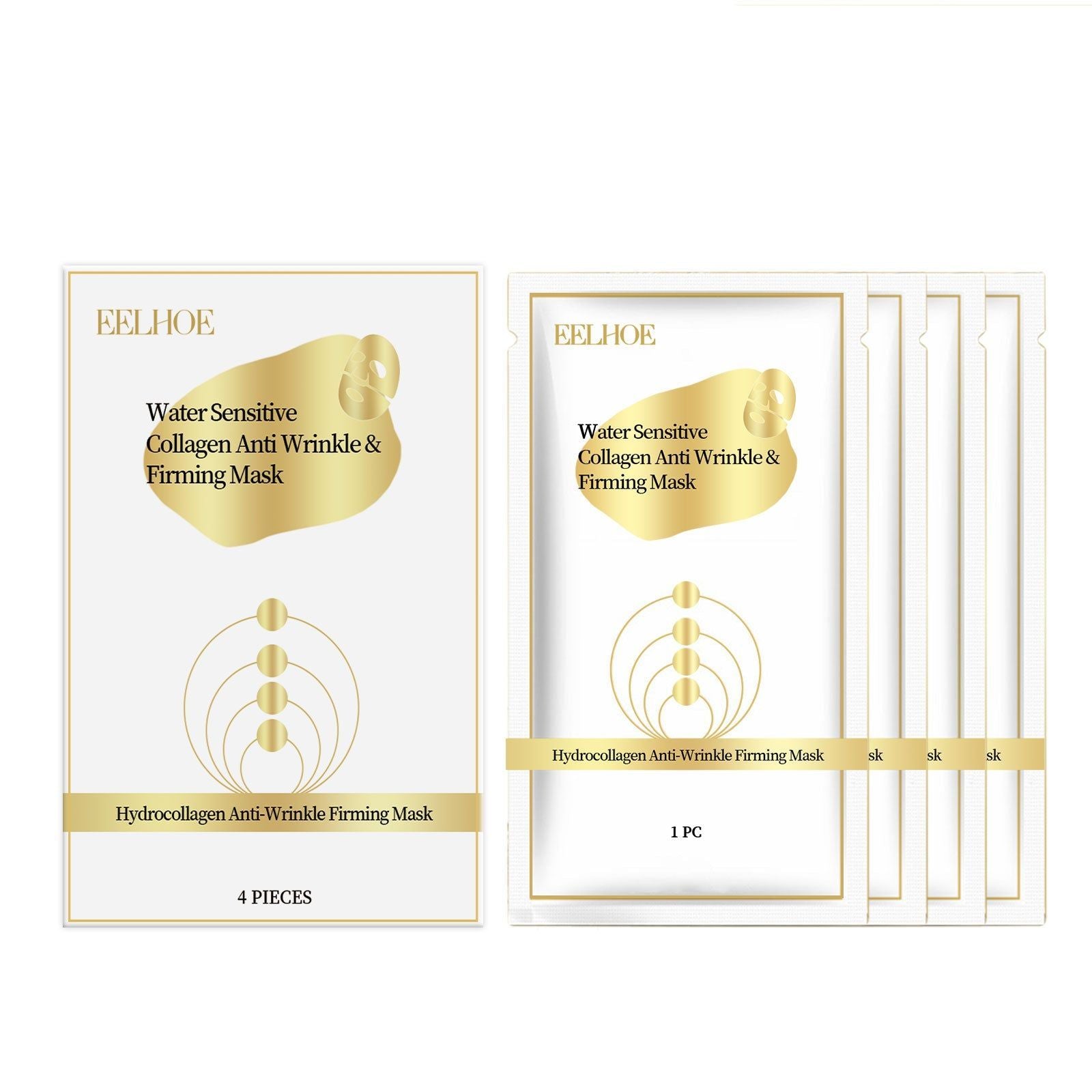 Collagen Face Mask, Hydrating, Anti-Aging, Skin Brightening, Facial Care ,4pieces