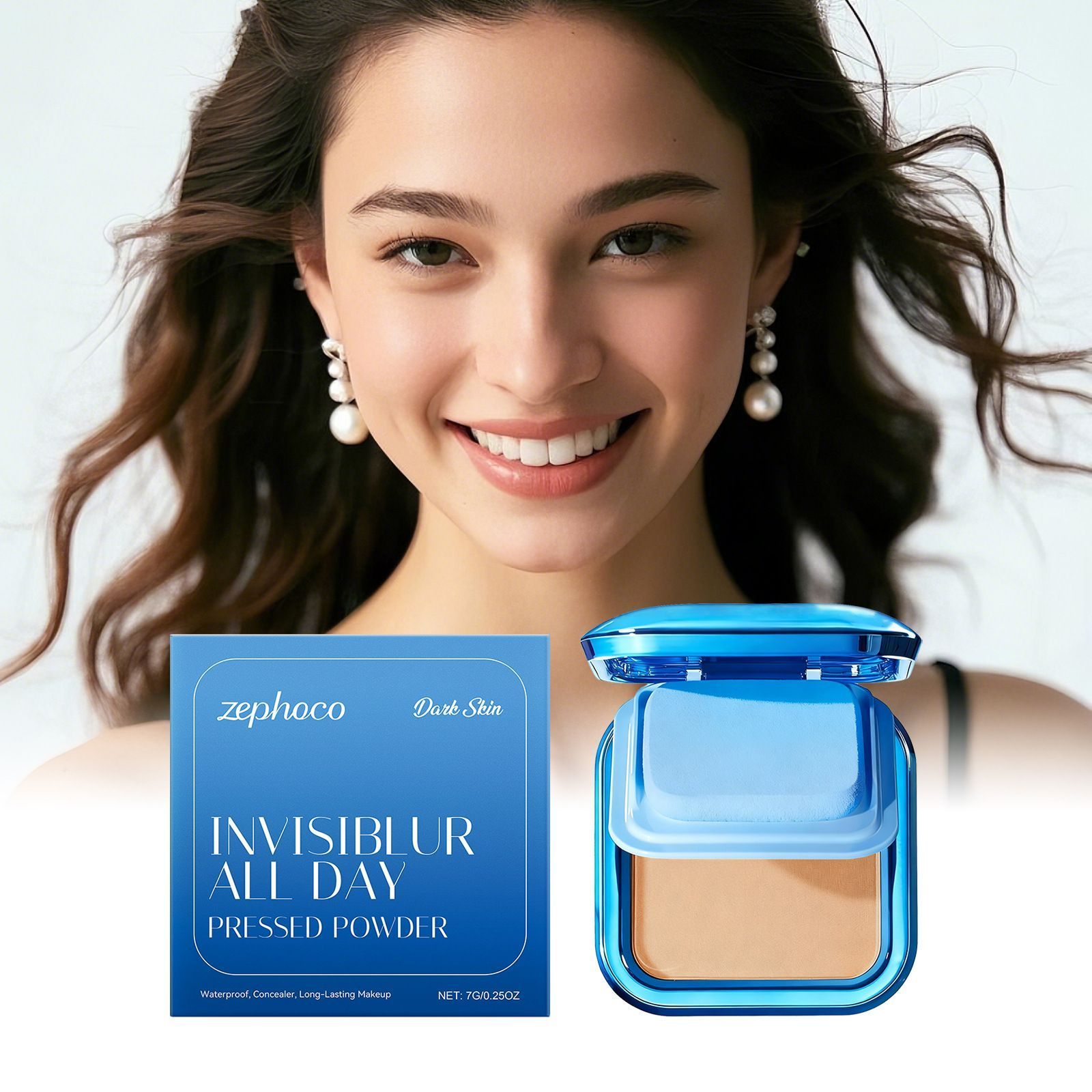 7g Matte Pressed Powder with Oil Control and Smooth Finish