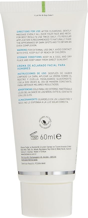 Biobalance Facial Whitening Cream For Men 60Ml