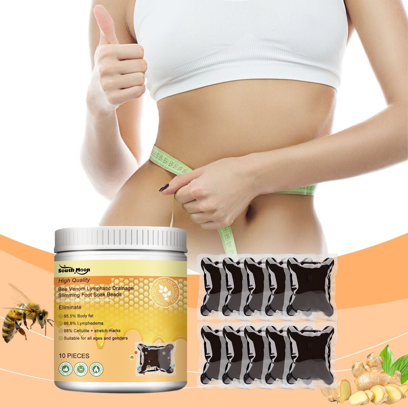 Revitalize Your Feet with Bee Venom Foot Care Gel, Herbal Soothing Foot Bath ,10 pieces