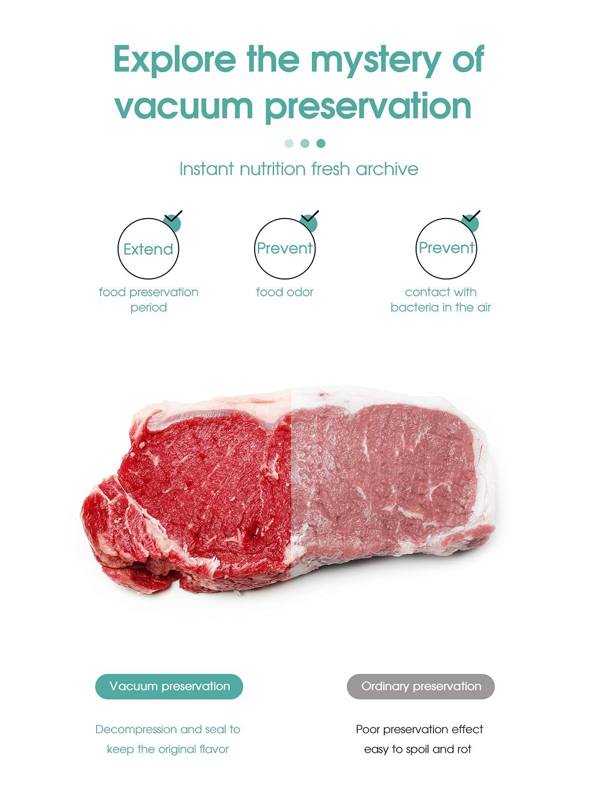 Automatic Food Vacuum Sealer Dry Wet Food Saver Preservation Packing Machine